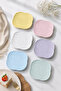 Special Production Riki 6 Piece Cake Plate 18.5 cm Japanese Weave Design Microwave Safe - 2
