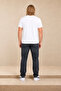 Men's Large Size Lycra Basic Crew Neck T-Shirt 11160 White - 2