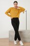 Women's Black Waist-Tie Elastic Cuffed Sweatpants - 3