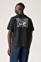 Men's Relaxed Fit Eagle Buckle Jet Black T-Shirt-A2082-0365 - 2