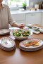 5-Piece Porcelain Velour Maroon Salad Boat Set - 3