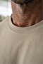Men's Oversized Wide Fit 100% Cotton Soft Textured Basic Crew Neck Beige T-Shirt - 7