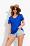 Women's V-Neck Viscose Combed Cotton T-Shirt a Quality - 3
