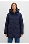 Water Repellent K Hooded Navy Blue Inflatable Jacket 1110439-83699 - 3
