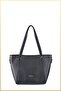 Women's Large Size Shoulder Bag with Metal Accessories - Black