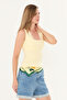 Yellow Colorless, Double Layered, Square Neckline, Lace Detailed, Ultra Soft 95% Natural Viscose Full Stretch Undershirt - 5