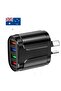AU Plug Black USB Fast Charger AU Plug Quick Charger Mobile 3.1A Multiple 4 Ports USB Travel Adapter - 8