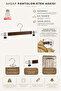 Wooden 8131 Latch Hanger for Pants and Skirts, Walnut Color, 1 Piece