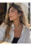 Minimalist Natural White Sea Shell Thin Row Necklace Handmade Elegant Jewelry Design - 2
