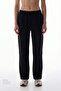 Black Modal Straight High Waist Pants - 2