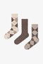 Multicolored Men's Diamond 3-Piece Socks
