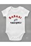 Handsome Like His Dad Baby Body White Bodysuit with Snap Fasteners