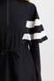 Black Striped Detailled Tight Swimsuit Ji̇le - 4