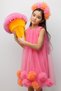 Fuchsia Skirt with Pompom Detail Sleeveless Girls' Dress - Alexa - 2