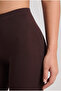Women's Footless Knitted Leggings Brown Melange - 3