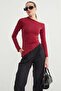 Basic Asymmetric Slit One Shoulder Blouse
