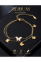 Women's Trendy Steel Bracelet with Double Row Butterfly Figures - 7