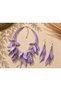 Leaf Detailed Bohemian Necklace and Earring Set Handmade Colorful Women's Jewelry - 2
