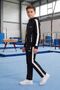 Boy's Potential Thick Striped Hooded Straight-Leg Diver Fabric Tracksuit Set Esf7017