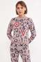 Letter Patterned Crew Neck Knitwear 2-Piece Set - 2
