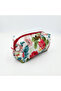 Women's Floral Patterned Makeup Bag White Fluffy Bag Organizer, Skincare Bag, 100% Cotton - 2