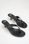 Women's Detailed Heeled Sandals with Flip-Flop Detail in Black