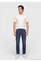 Indigo Straight Slim Fit Denim Cotton Blend Pants - 4