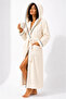 Unisex Cream Bathrobe 100% Cotton |   High Quality, Hooded and Ribbed - 4