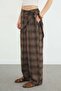 Plaid Patterned Scarf Palazzo Trousers - 6