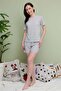Striped Crew Neck Shorts Pajama Set - 3