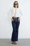 Front Tie Baby Collar Crop Blouse - 5