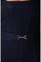 Dark Indigo Blue Mini Denim Dress with Buckle Detail - 6