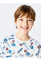 ESVAB • طقم بيجامة للأولاد من Modern & Seçkin Zero Roba Collar Blue Quick Puffer مكون من شورتات وقميص - 2