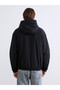 Xside Black Standard Fit Hooded Men's Coat - 5