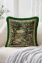 Classic Tapestry Pattern with Swans and Trees Green Fringe-Tassel Throw Pillow Cover, Vintage Decorative Pillowcase - 2