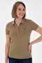 Women's Khaki Basic Polo Neck T-Shirt 50305764-Vr027 - 3