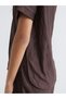 Two Mt Shop Quality Lcw Dream Brown Satin Patterned Short Sleeve Women's Shorts Pajama Set - 3