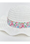 Nevavm Flower Patterned Girl's Straw Hat with a Difference - 3