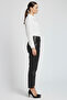 Black High Waist Genuine Leather Trousers - 3