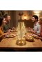 Cross-Curved Inverted Crystal Glittery Led Table Lamp – Gold Body, Touch Control, 3-Level Light Adjustment - 3