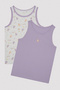 Girl's Unicorn Multi-Colored Cotton 2-Piece Undershirt