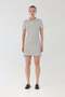 Striped Collar Half Button Dress - 8