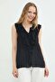 Semi-Transparent Blouse with Ruffles on the Front - 3