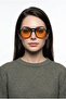 Horizon — Black Frame Geometric Aviator Sunglasses – Orange Lens Unisex – Uv400