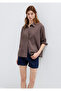 Striped Brown Shirt Loose Fit / Relaxed Fit 1211598-91456