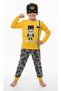 100% Cotton 3-Piece Pajama Sets with Eye Mask Character Print for Children