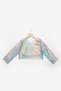 Multicolored Long Sleeve Starry Girl's Tulle Crop Top - 4