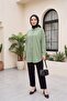 Buttoned Casual Viscose Shirt - Green - 4