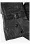 Men's Faux Leather Gloves with Fur Inside - 2
