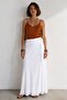 Solid Color Bohemian Long Wrap Skirt White